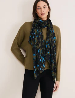 Scarves & Ponchos^Phase Eight Nell Confetti Lightweight Scarf Khaki/Multi