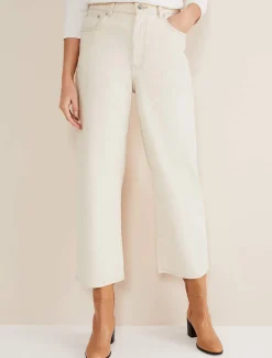 Trousers & Shorts^Phase Eight Nell Organic Denim Wide Leg Jean Ecru