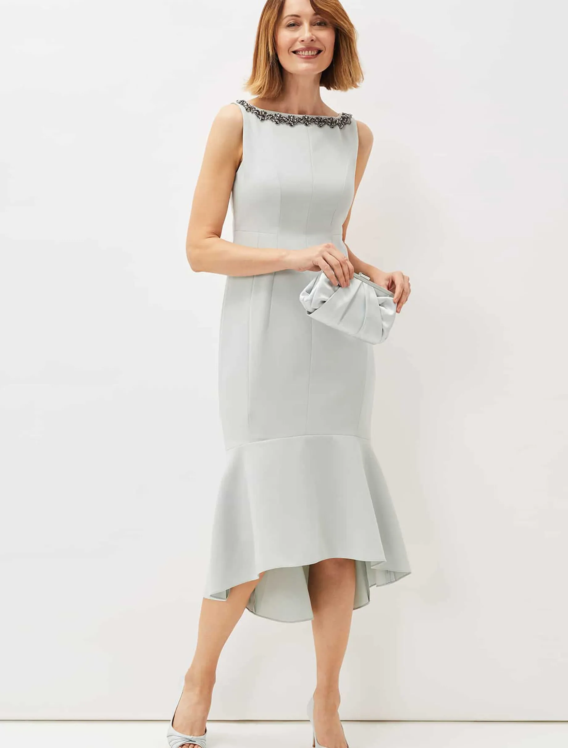 Dresses^Phase Eight Nia Embellished Scuba Dress Eau De Nil