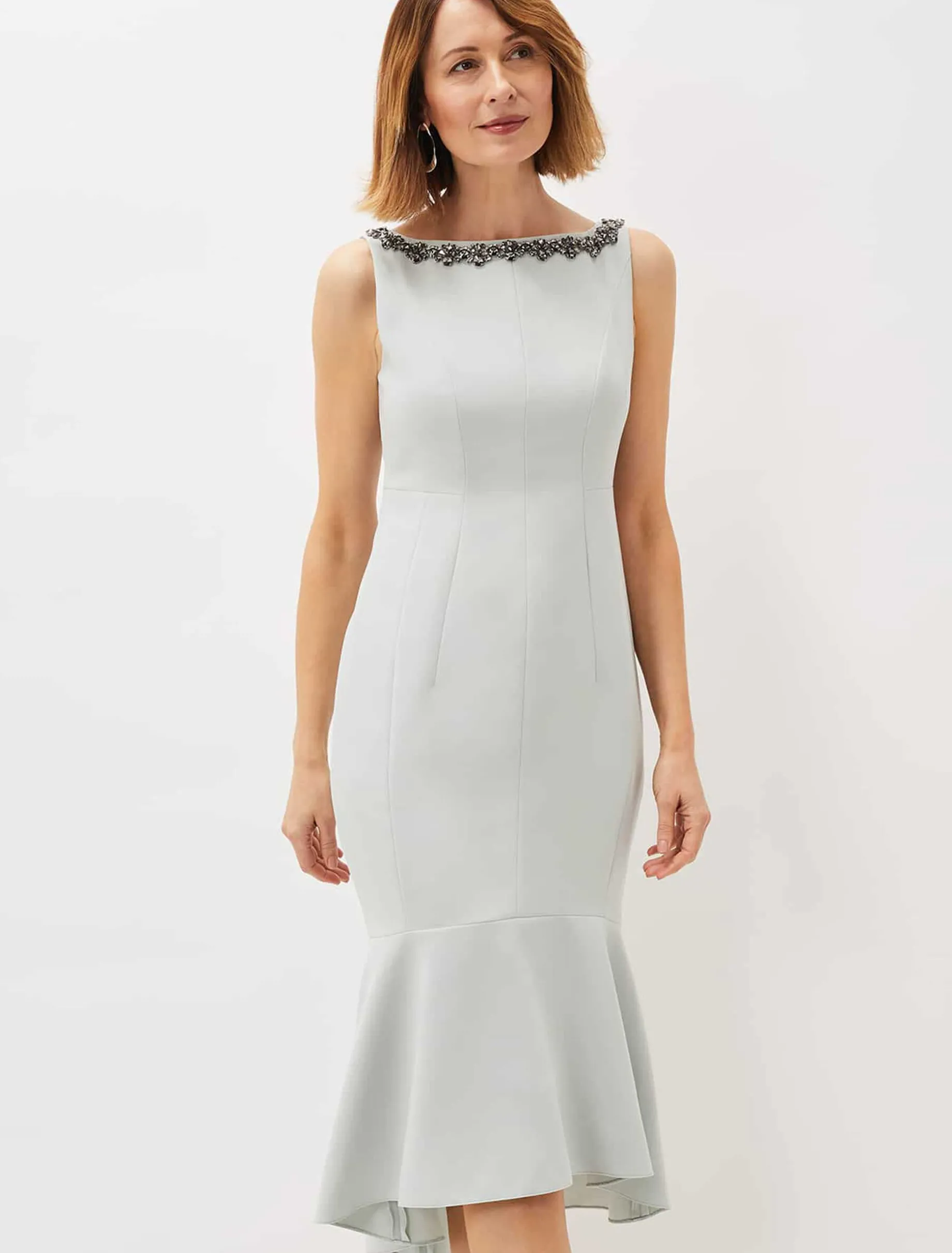 Dresses^Phase Eight Nia Embellished Scuba Dress Eau De Nil