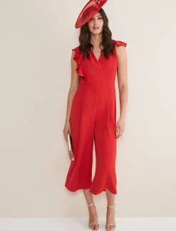 Dresses^Phase Eight Nicky Ruffle Jumpsuit Fire