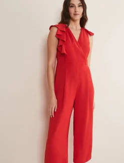 Dresses^Phase Eight Nicky Ruffle Jumpsuit Fire