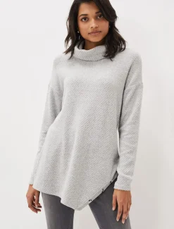 Tops & T-Shirts^Phase Eight Nico Asymmetric Textured Jersey Top Grey