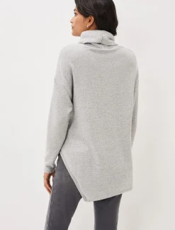 Tops & T-Shirts^Phase Eight Nico Asymmetric Textured Jersey Top Grey