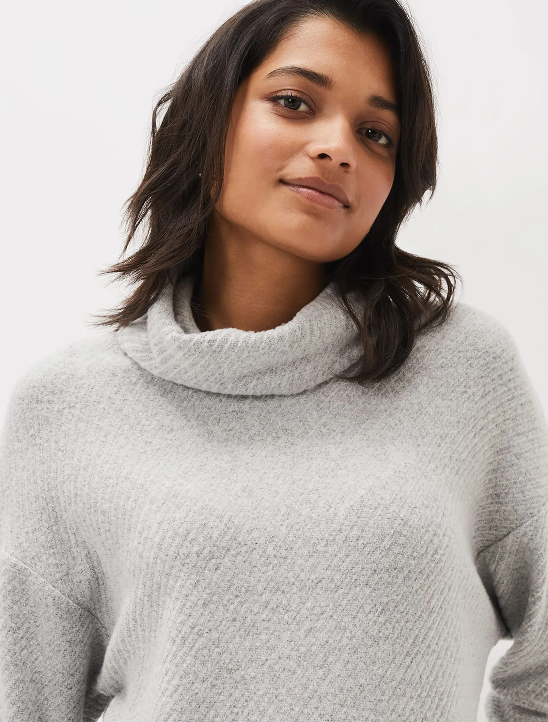 Tops & T-Shirts^Phase Eight Nico Asymmetric Textured Jersey Top Grey