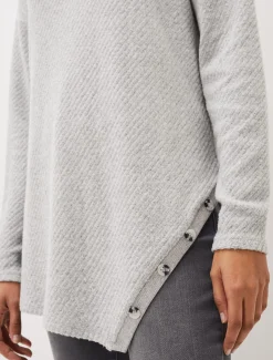 Tops & T-Shirts^Phase Eight Nico Asymmetric Textured Jersey Top Grey