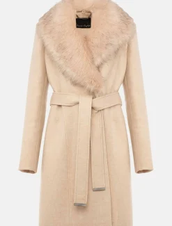 Coats^Phase Eight Nina Fur Collar Coat Winter White
