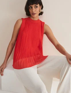 Tops & T-Shirts^Phase Eight Nina Pleated Top Fire