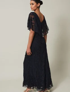 Dresses^Phase Eight Noelle Tapework Maxi Dress Navy