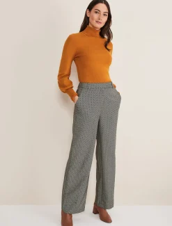 Trousers & Shorts^Phase Eight Nouria Herringbone Tapered Trouser Black/Cream