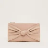 Bags^Phase Eight Nude Suede Clutch Bag Latte