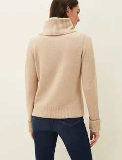 Knitwear^Phase Eight Odelia Cowl Neck Jumper Camel