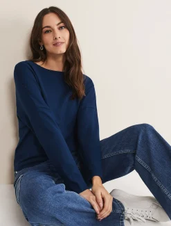 Knitwear^Phase Eight Olivian Fine Knit Jumper Dark Teal