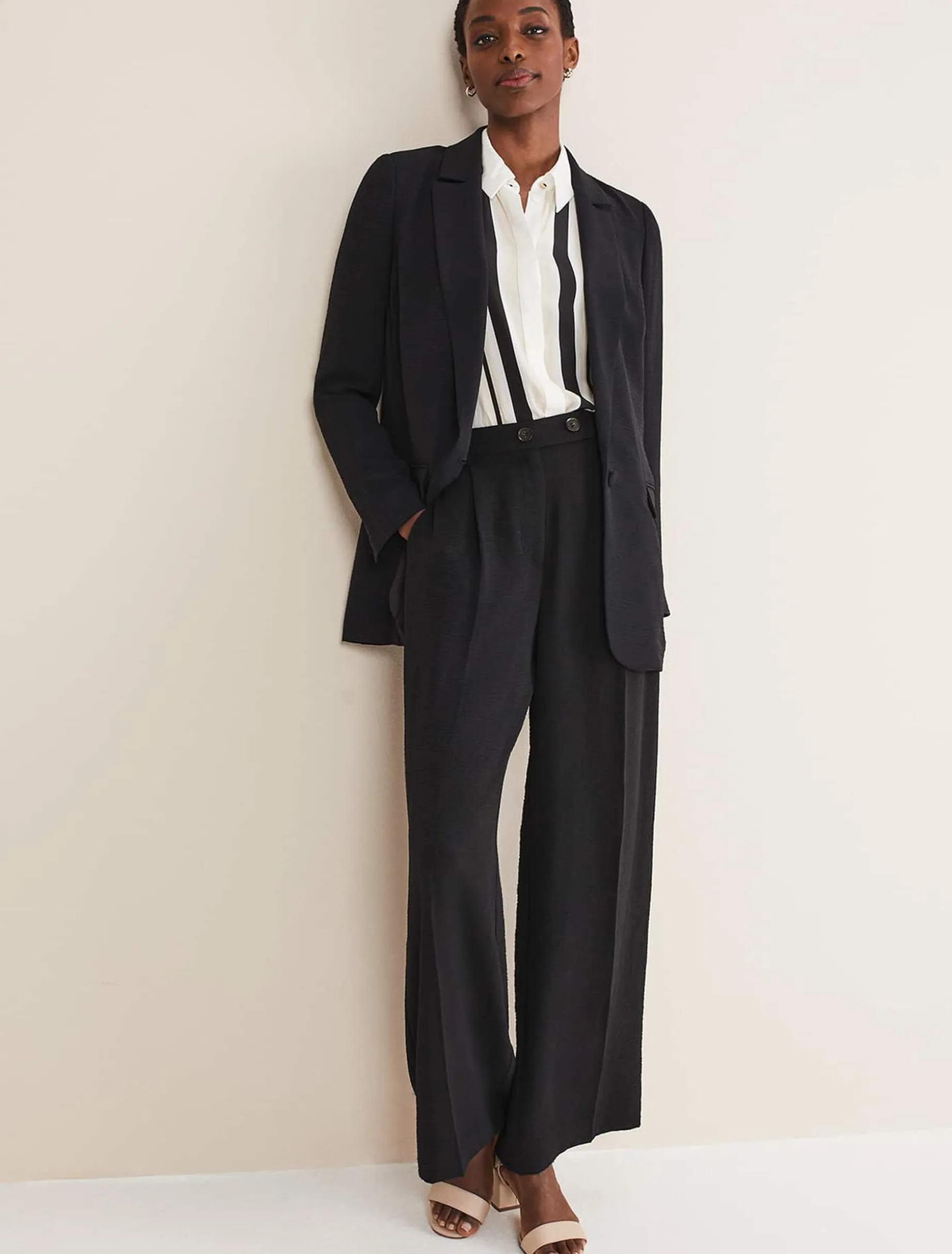 Trousers & Shorts^Phase Eight Opal Wide Leg Trousers Black