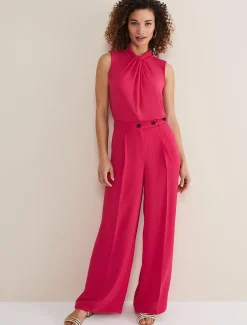 Trousers & Shorts^Phase Eight Opal Wide Leg Trousers Raspberry