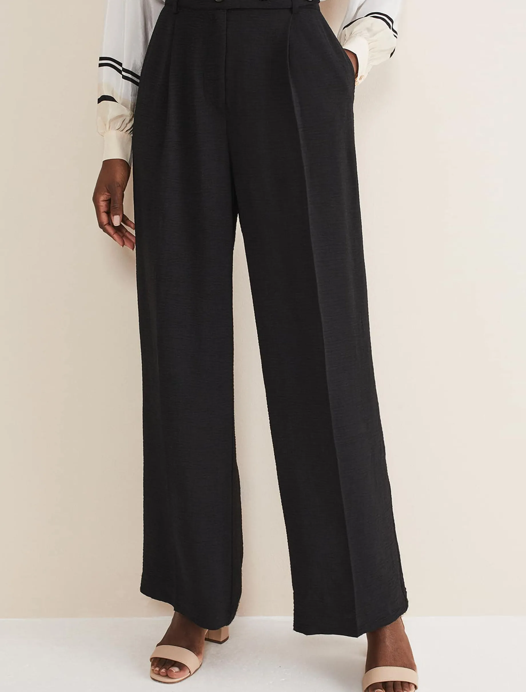 Trousers & Shorts^Phase Eight Opal Wide Leg Trousers Black