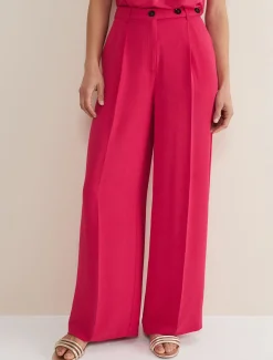 Trousers & Shorts^Phase Eight Opal Wide Leg Trousers Raspberry