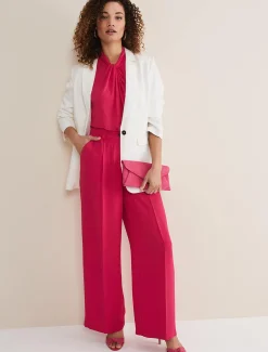 Trousers & Shorts^Phase Eight Opal Wide Leg Trousers Raspberry