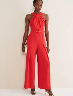 Dresses^Phase Eight Orla Twist Neck Jumpsuit Fire