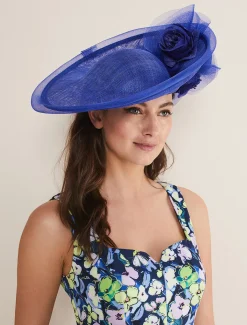 Fascinators & Hats^Phase Eight Oversized Floral Under Brim Fascinator Cobalt