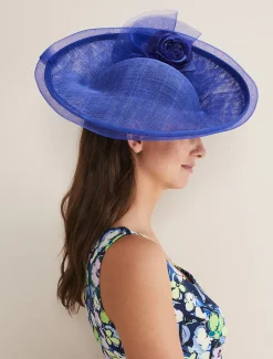 Fascinators & Hats^Phase Eight Oversized Floral Under Brim Fascinator Cobalt