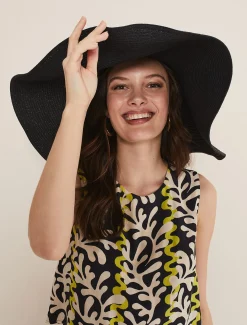Fascinators & Hats^Phase Eight Oversized Straw Hat Black
