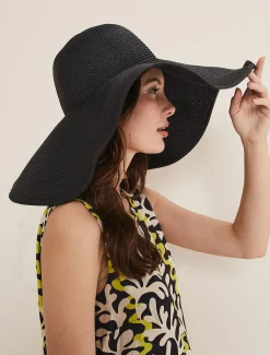 Fascinators & Hats^Phase Eight Oversized Straw Hat Black
