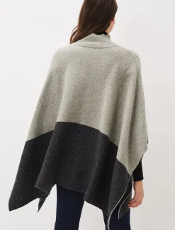 Scarves & Ponchos^Phase Eight Oya Colourblock Cape Grey/Black