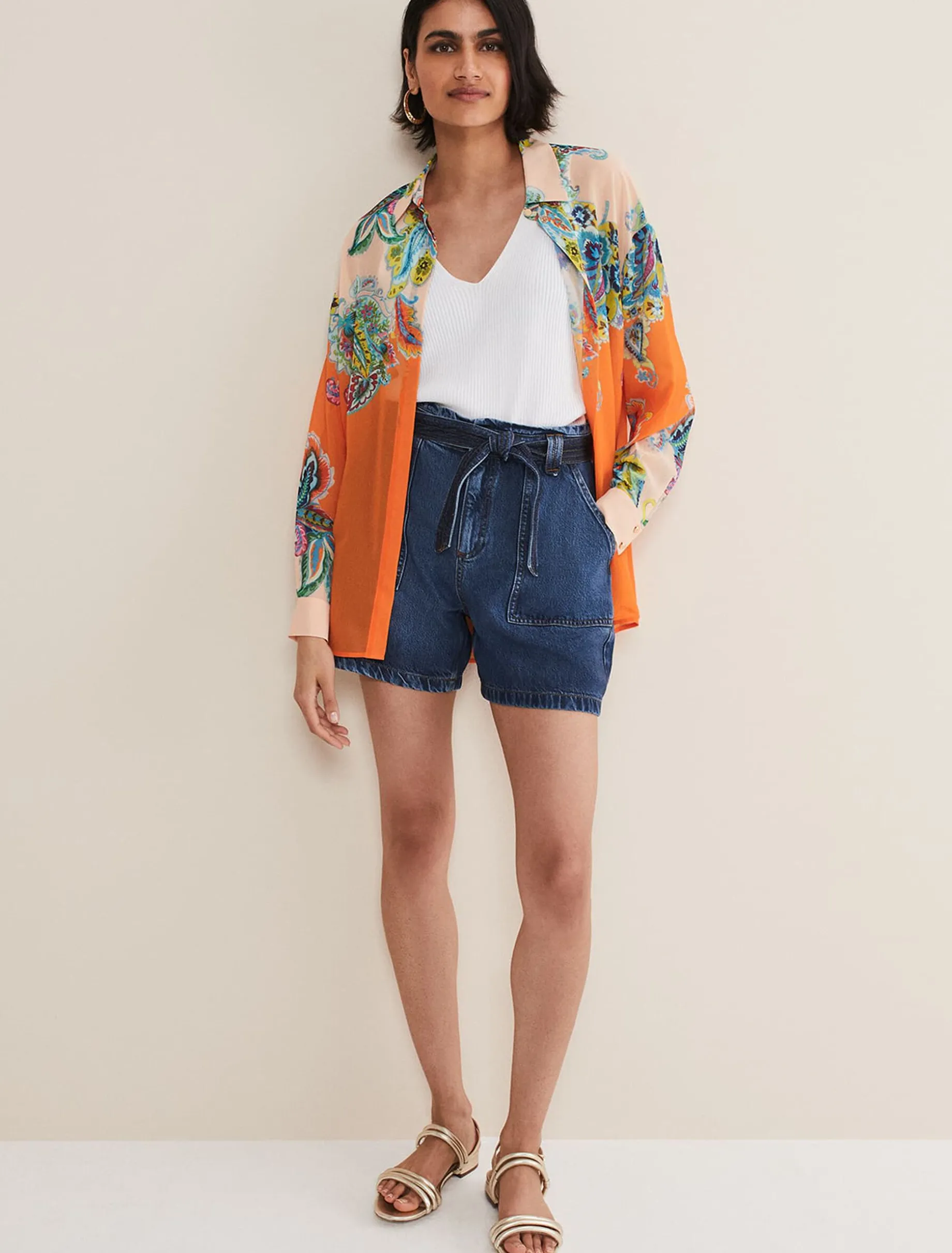 Trousers & Shorts^Phase Eight Paige Denim Shorts Mid Wash