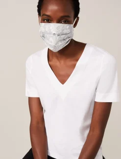 Scarves & Ponchos^Phase Eight Paisley Print Face Mask Grey/Ivory
