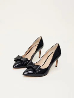 Occasion Shoes^Phase Eight Patent Bow Court Shoe Navy