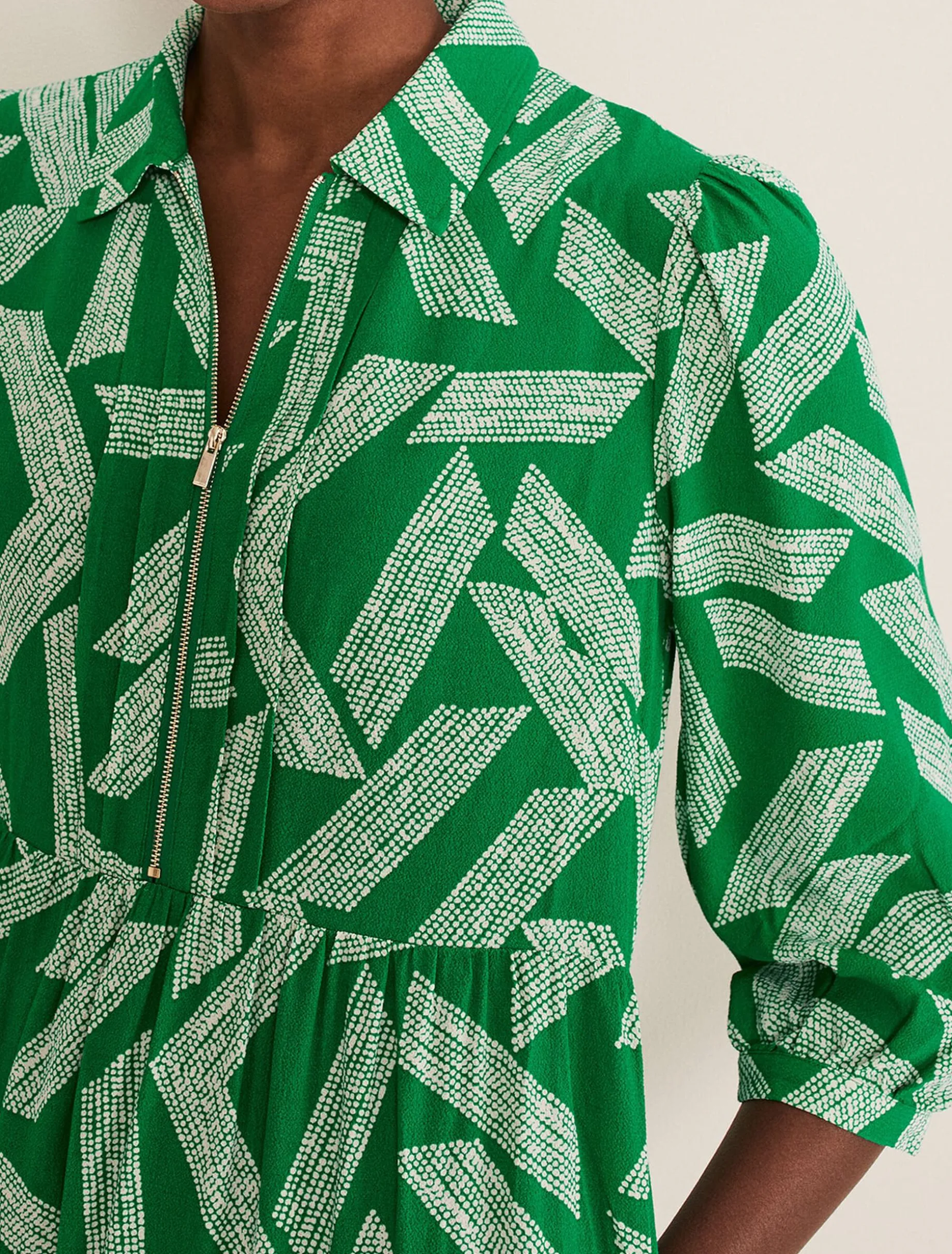 Dresses^Phase Eight Penele Abstract Midi Dress Green