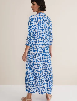 Dresses^Phase Eight Penele Geo Midaxi Dress Blue