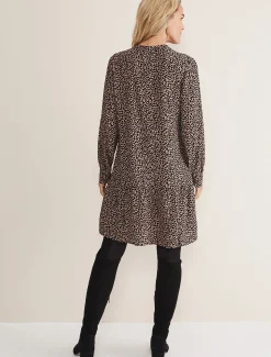 Dresses^Phase Eight Penele Zip Dress Black/Stone
