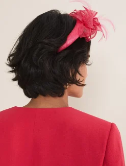 Fascinators & Hats^Phase Eight Petal Detail Headband Raspberry