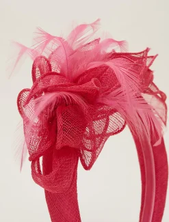 Fascinators & Hats^Phase Eight Petal Detail Headband Raspberry