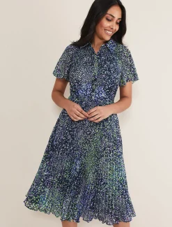 Dresses^Phase Eight Petite Amelia Shirt Dress Navy/Multi