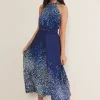 Dresses^Phase Eight Petite Clea Print Midi Dress French Navy/Multi
