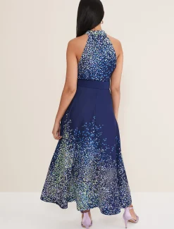 Dresses^Phase Eight Petite Clea Print Midi Dress French Navy/Multi