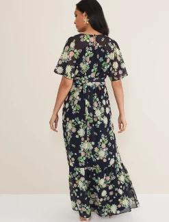 Dresses^Phase Eight Petite Georgie Tiered Maxi Dress Navy/Multi