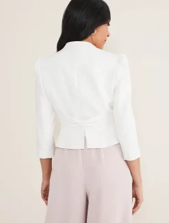 Jackets^Phase Eight Petite Isabella Bow Jacket Ivory