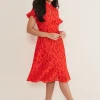 Dresses^Phase Eight Petite Lulu Lace Midi Dress Fire