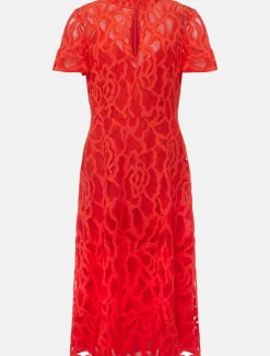 Dresses^Phase Eight Petite Lulu Lace Midi Dress Fire