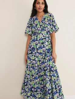 Dresses^Phase Eight Petite Morven Maxi Dress Navy/Multi