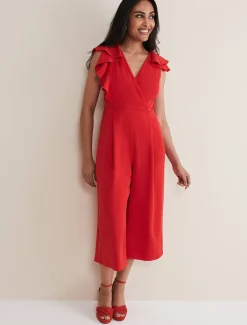 Dresses^Phase Eight Petite Nicky Ruffle Jumpsuit Fire