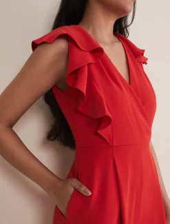 Dresses^Phase Eight Petite Nicky Ruffle Jumpsuit Fire
