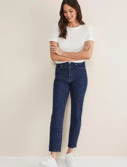 Trousers & Shorts^Phase Eight Petra Heart Straight Leg Jeans Mid Blue