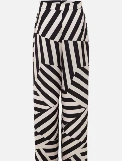 Trousers & Shorts^Phase Eight Phillis Striped Wide Leg Trousers Black/Pink