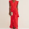 Dresses^Phase Eight Phoebe Frill Maxi Dress Fire