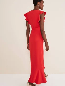 Dresses^Phase Eight Phoebe Frill Maxi Dress Fire